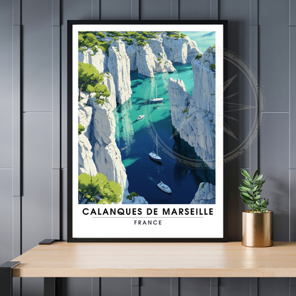 Affiche calanques de marseille | Impression France| Affiche France