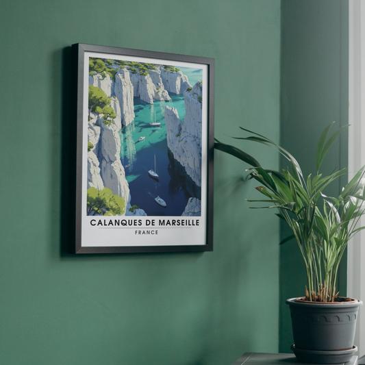 Affiche calanques de marseille | Impression France| Affiche France