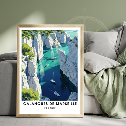 Affiche calanques de marseille | Impression France| Affiche France