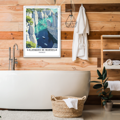 Affiche calanques de marseille | Impression France| Affiche France