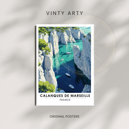 Affiche calanques de marseille | Impression France| Affiche France
