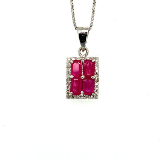 Ruby Pendant in .925 Sterling Silver - KSP 34810