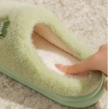 Winter Plush Couple Slippers for Men & Women Ultra Soft Memory Foam Cloud Comfort Non-Slip Thick Sole Indoor/Outdoor House Shoes