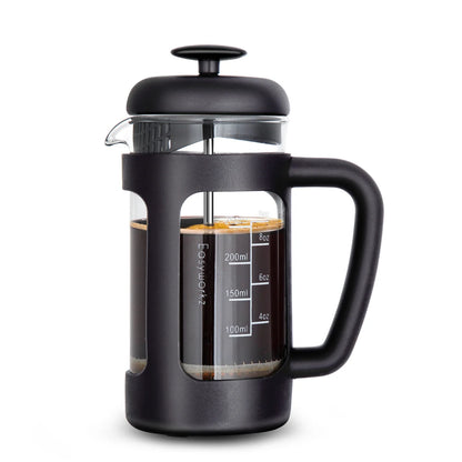 French Press  Coffee Tea Maker with Borosilicate Glass,Soft Grip Handle