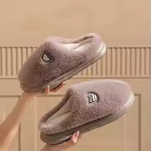 Winter Plush Couple Slippers for Men & Women Ultra Soft Memory Foam Cloud Comfort Non-Slip Thick Sole Indoor/Outdoor House Shoes