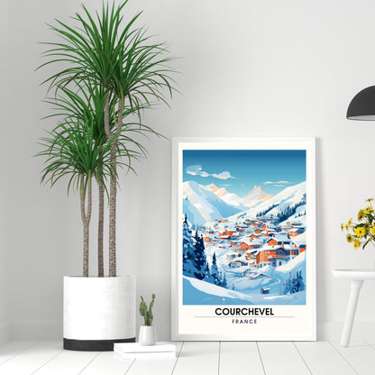Affiche Courchevel | impression station Courchevel  | affiche montagne | Affiche ski