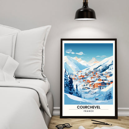 Affiche Courchevel | impression station Courchevel  | affiche montagne | Affiche ski