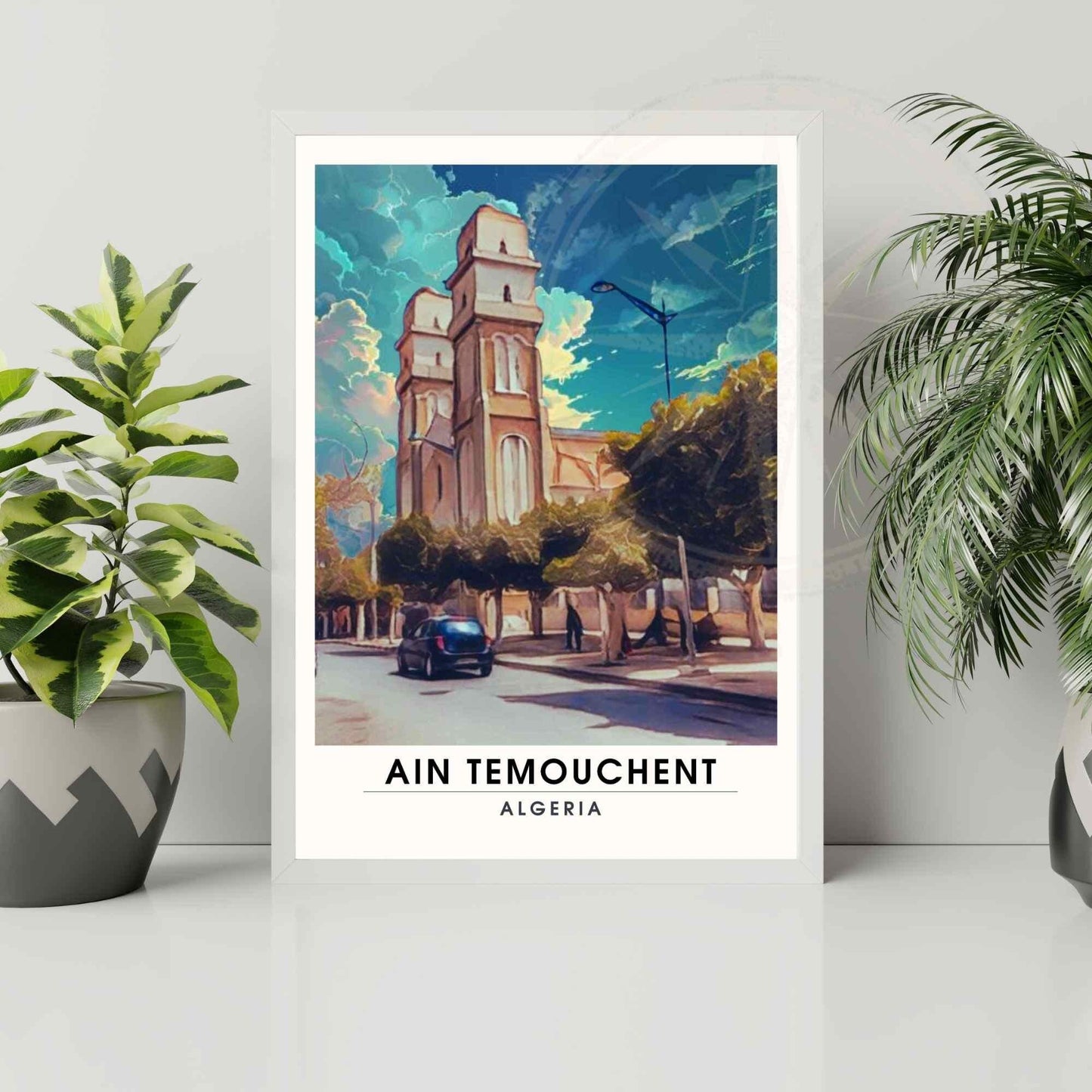 Affiche Ain Témouchent, Algérie  | Affiche de voyage Algérie| Affiche mosquée
