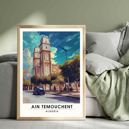 Affiche Ain Témouchent, Algérie  | Affiche de voyage Algérie| Affiche mosquée