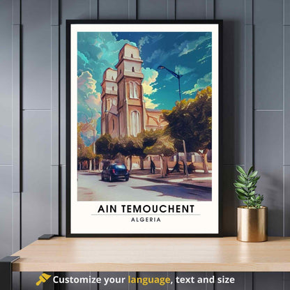 Affiche Ain Témouchent, Algérie  | Affiche de voyage Algérie| Affiche mosquée