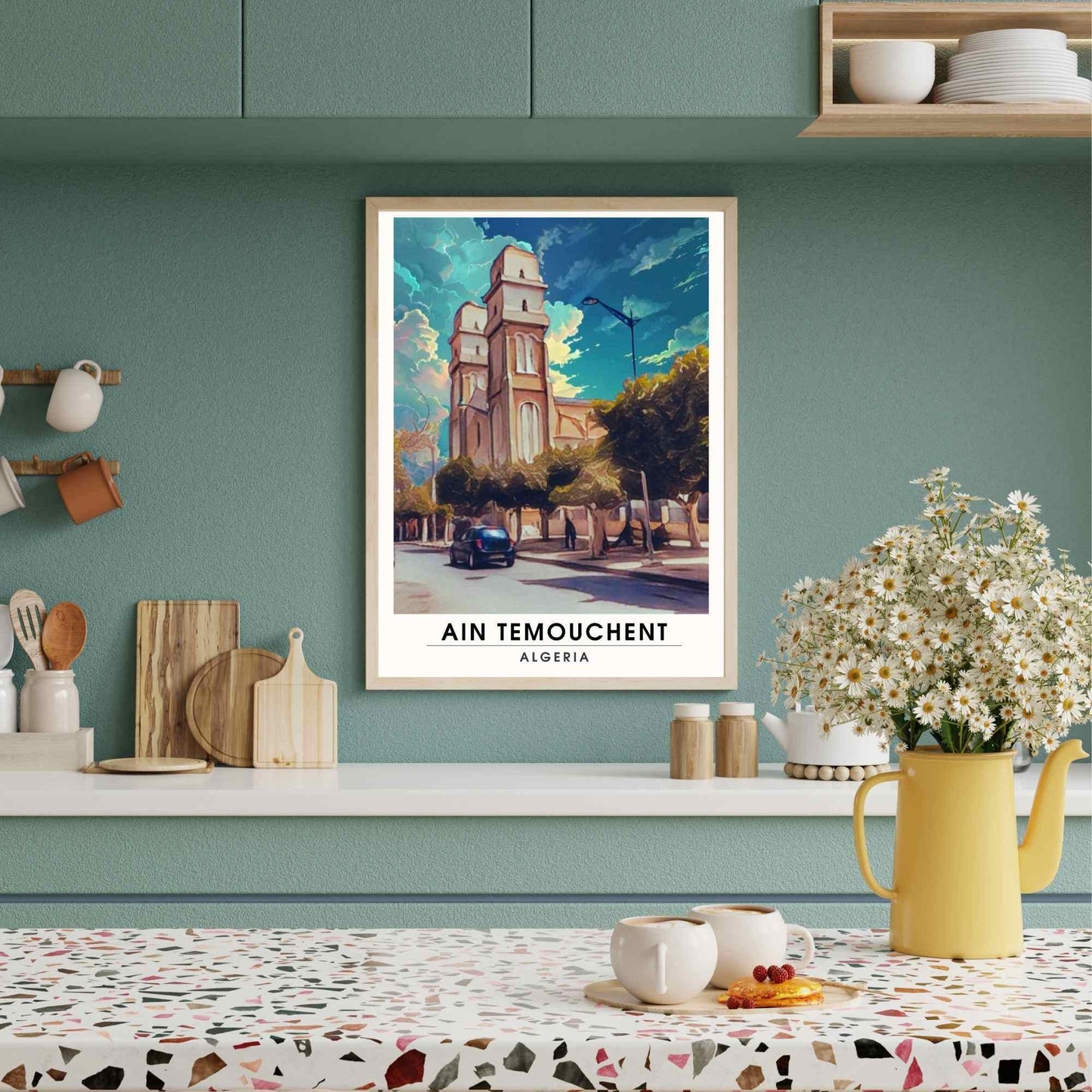 Affiche Ain Témouchent, Algérie  | Affiche de voyage Algérie| Affiche mosquée