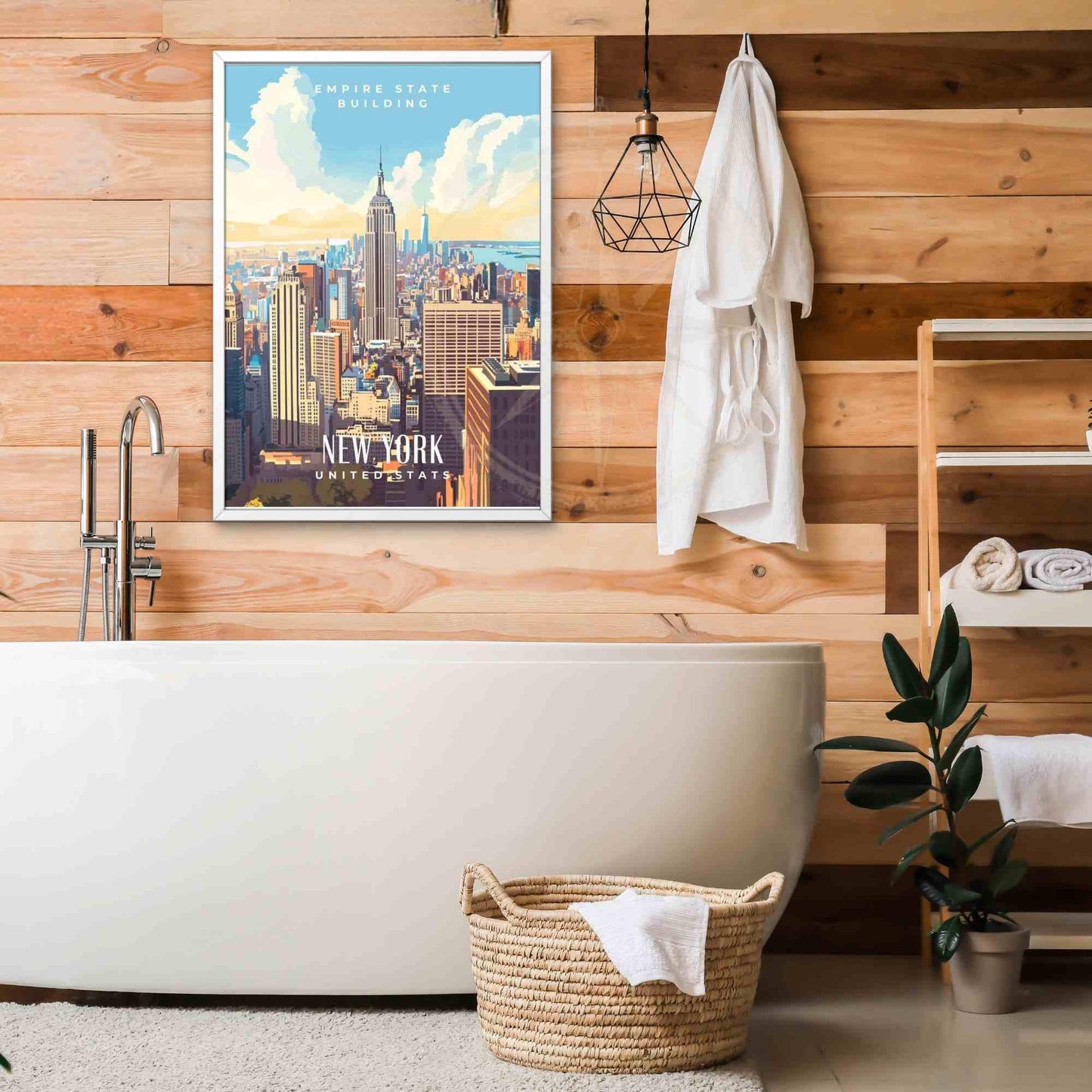 Affiche New York | Impression New York City | Vue depuis le Top of The Rock sur l'Empire State Building
